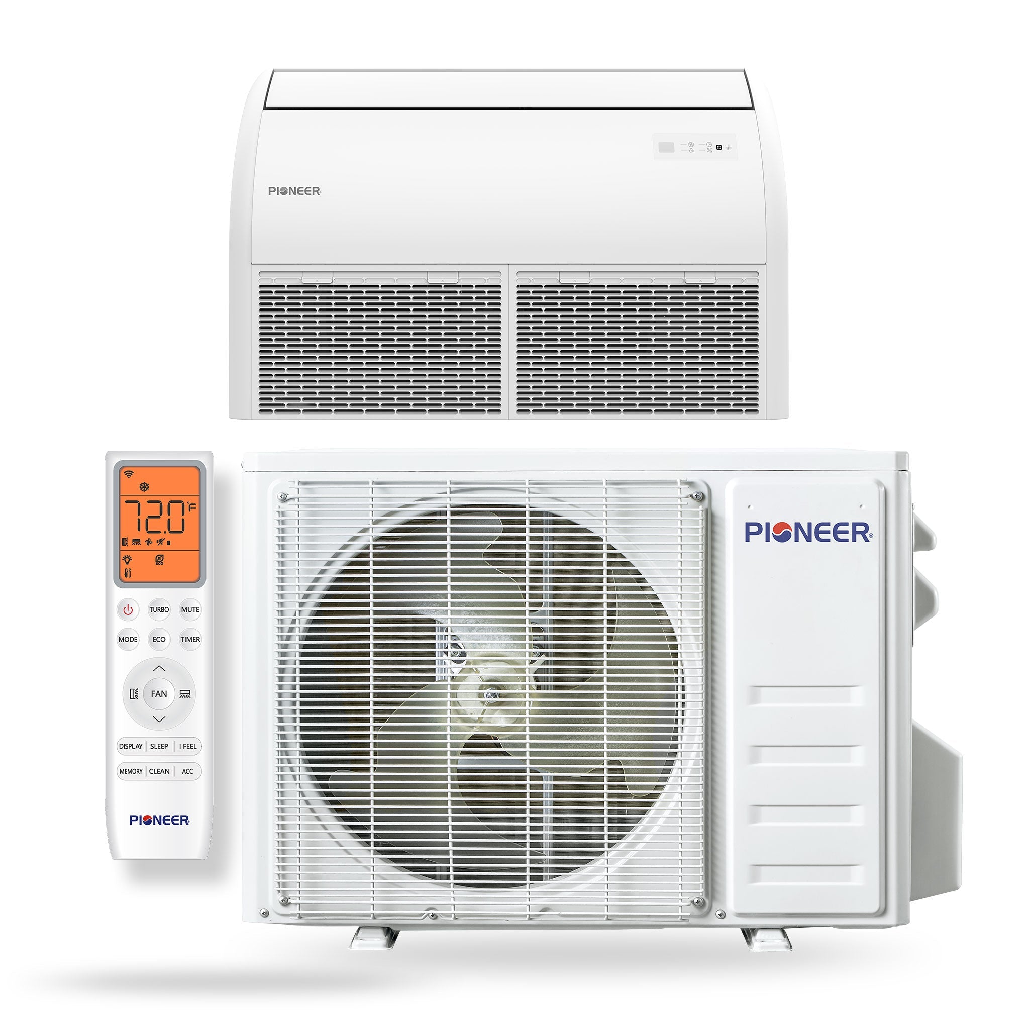 Pioneer Quantum Ultra mini-split indoor air handler, white front grille and top vents