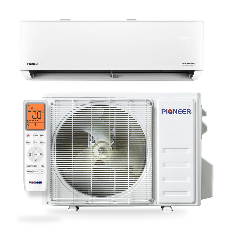 Pioneer® Quantum Ultra™ 9,000 BTU 24 SEER2 115V High-Wall Ductless Energy-Star Mini-Split Air Conditioner Inverter Hyper Heat Pump Full Set (WYT009ALSI24RL)