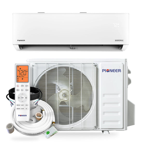 Pioneer® Quantum Ultra™ 18,000 BTU 23 SEER2 230V High-Wall Ductless Energy-Star Mini-Split Air Conditioner Inverter Heat Pump Full Set (WYT018GLSI24RL)