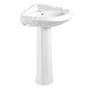 Kingston Brass Venus 27" Ceramic Corner Pedestal Sink (Single Hole), Glossy White (VPB2710)