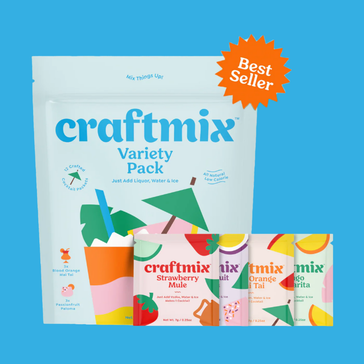 Fizzit Spärklï Sparkling Water Maker Fizz & Flavor Bundle with 60L CO2 Cylinder and 12-Pack CraftMix Drink Mixes