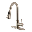 Kingston Brass Gourmetier Concord Single-Handle Pull-Down Kitchen Faucet, Brushed Nickel (LS8728DL)