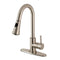 Kingston Brass Gourmetier Concord Single-Handle Pull-Down Kitchen Faucet, Brushed Nickel (LS8728DL)