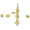 Kingston Brass Victorian Three-Handle Bidet Faucet with Brass Pop-Up, Polished Brass (KB322AL)