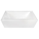Kingston Brass Aqua Eden 60" Acrylic Rectangular 3-Wall Alcove Tub, Left Hand Drain, Glossy White (VTDE603122L)
