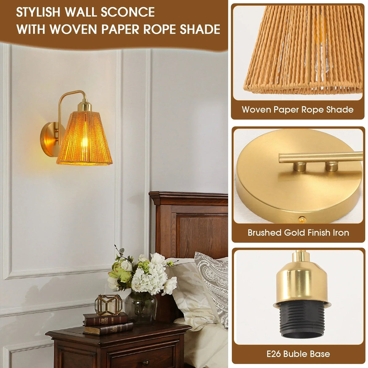 Parrot Uncle 9-Inch Hilda 1-Light Wall Sconce Light (W3002)