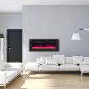 Parrot Uncle Insert or Wall-Mount Electric Fireplace with Remote Control and Touch Screen in 13 Flame Colors and Base Lights