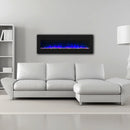 Parrot Uncle Insert or Wall-Mount Electric Fireplace with Remote Control and Touch Screen in 13 Flame Colors and Base Lights