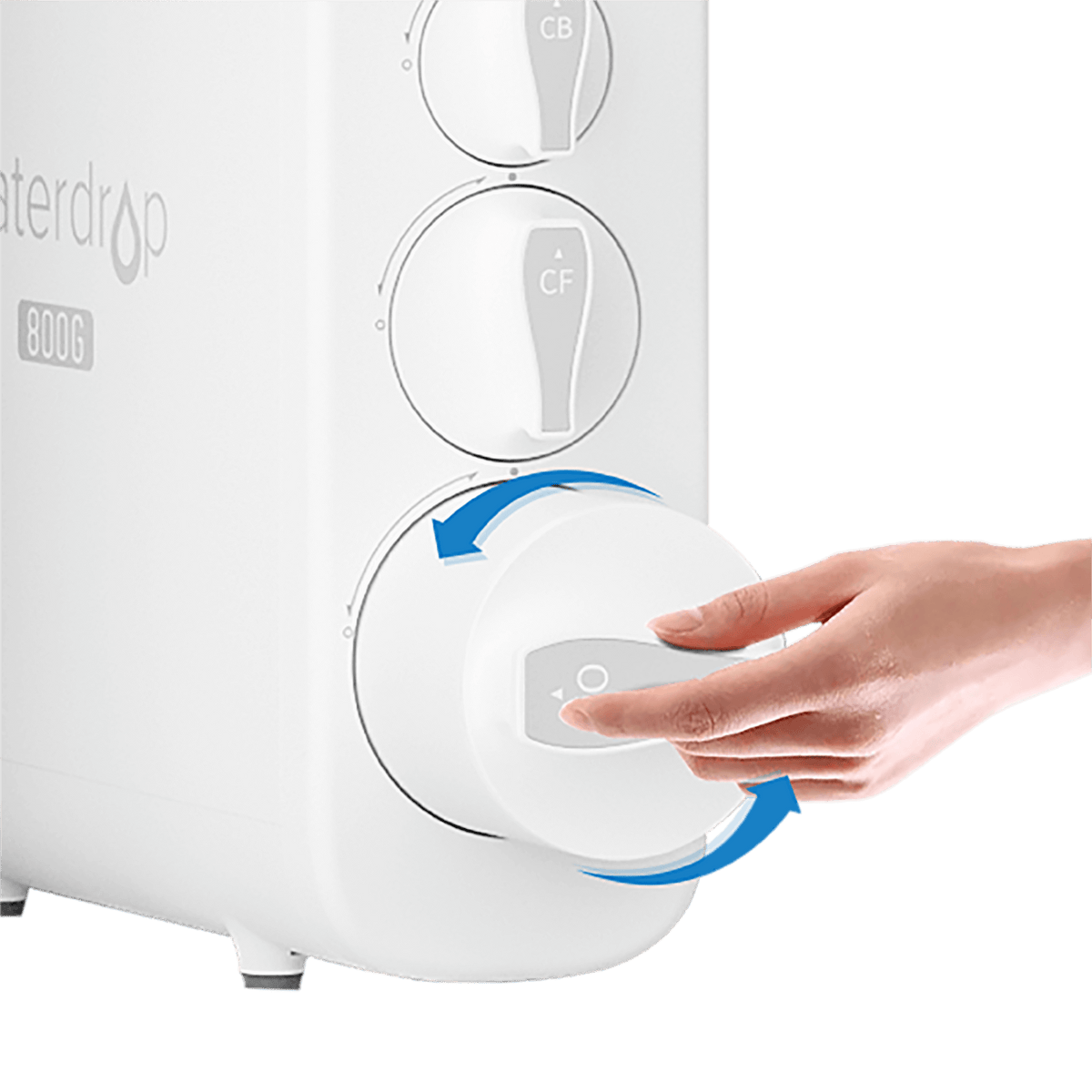 Waterdrop RO filter replacement cartridge being inserted into the housing