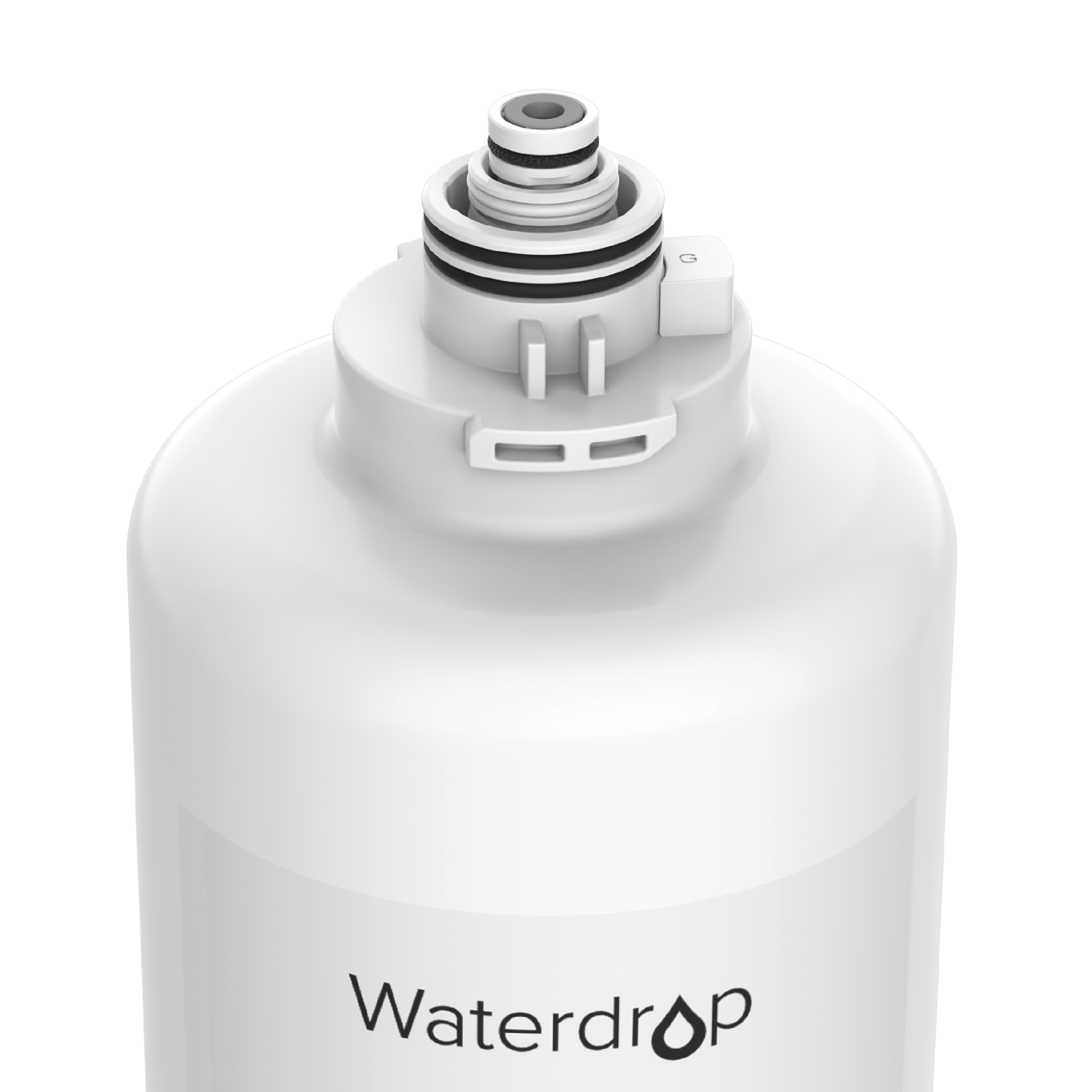 Waterdrop replacement water filter cartridge with top connector and central port