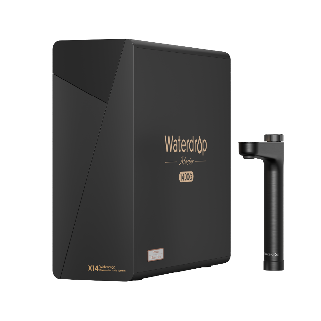 Waterdrop undersink RO water filter system, black housing with included filter cartridge