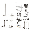 Kingston Brass Vintage Tub Wall Mount Clawfoot Tub Faucet Package with Shower Enclosure and Hand Shower, Oil Rubbed Bronze (CCK1185AX)