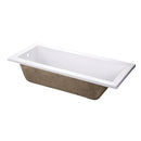 Kingston Brass Aqua Eden 67" Acrylic Rectangular Drop-In Tub with Reversible Drain, Glossy White (VTPN672817)