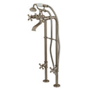 Kingston Brass Kingston Freestanding Tub Faucet with Supply Line and Stop Valve, Brushed Nickel (CCK266K8)