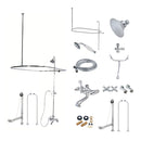 Kingston Bras Vintage Tub Wall Mount Clawfoot Tub Faucet Package with Shower Enclosure and Hand Shower, Polished Chrome (CCK1181AX)