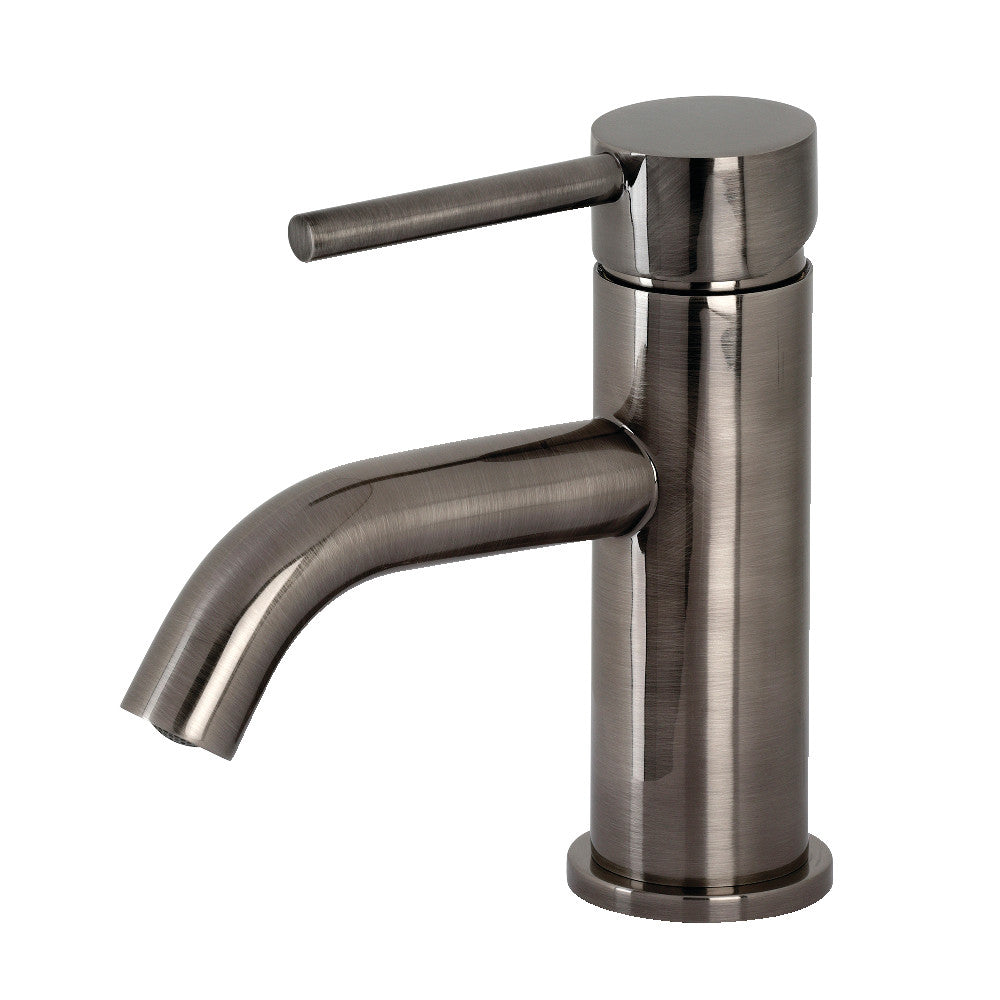 Single-hole bathroom faucet with one handle, brushed stainless finish