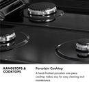 ZLINE Autograph Edition 30-Inch Porcelain Rangetop with 4 Gas Burners in Black Stainless Steel and Gold Accents (RTBZ-30-G)
