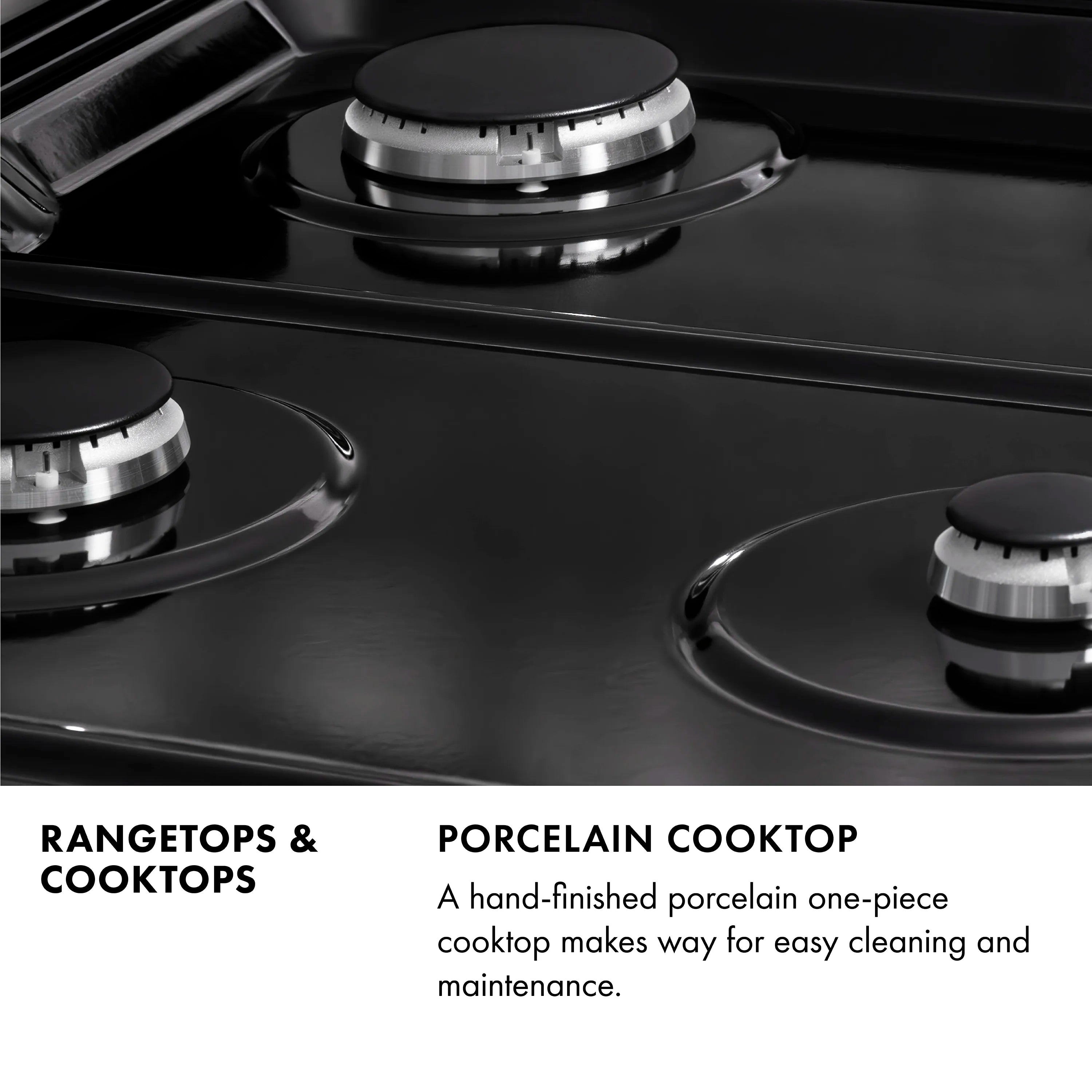 Black electric cooktop close-up with round burner rings and control knobs