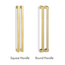 ZLINE Autograph Edition 36-Inch 22.5 cu. ft 4-Door French Door Refrigerator with Ice Maker in Stainless Steel with Polished Gold Square Handles (RFMZ-36-FG)