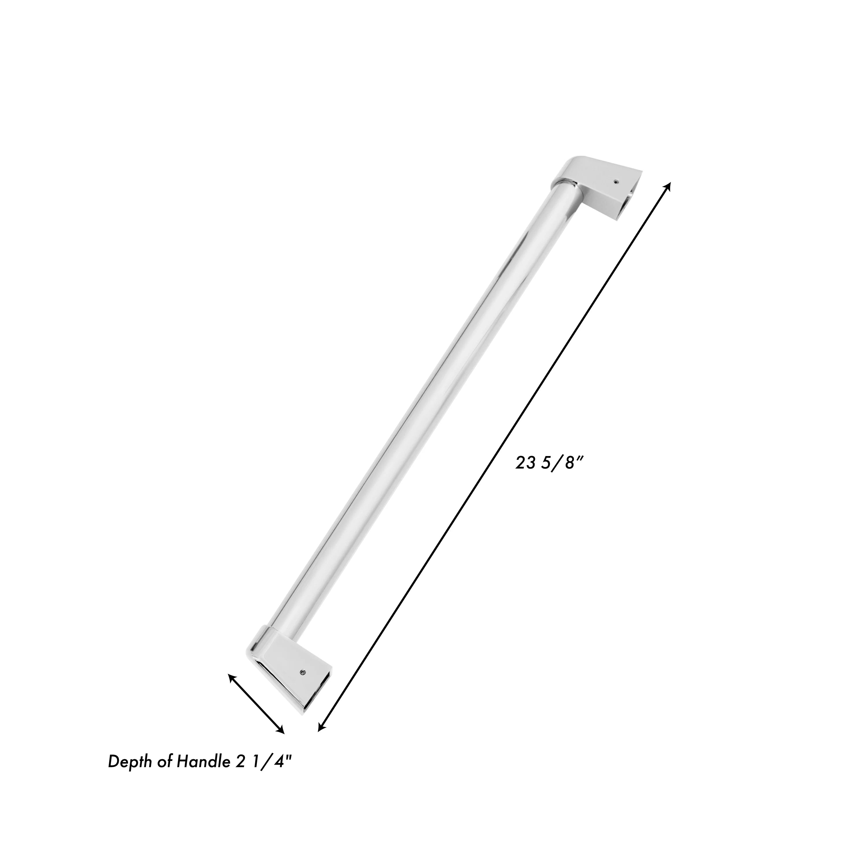 Appliance cooler pull handle, brushed metal with two mounting brackets