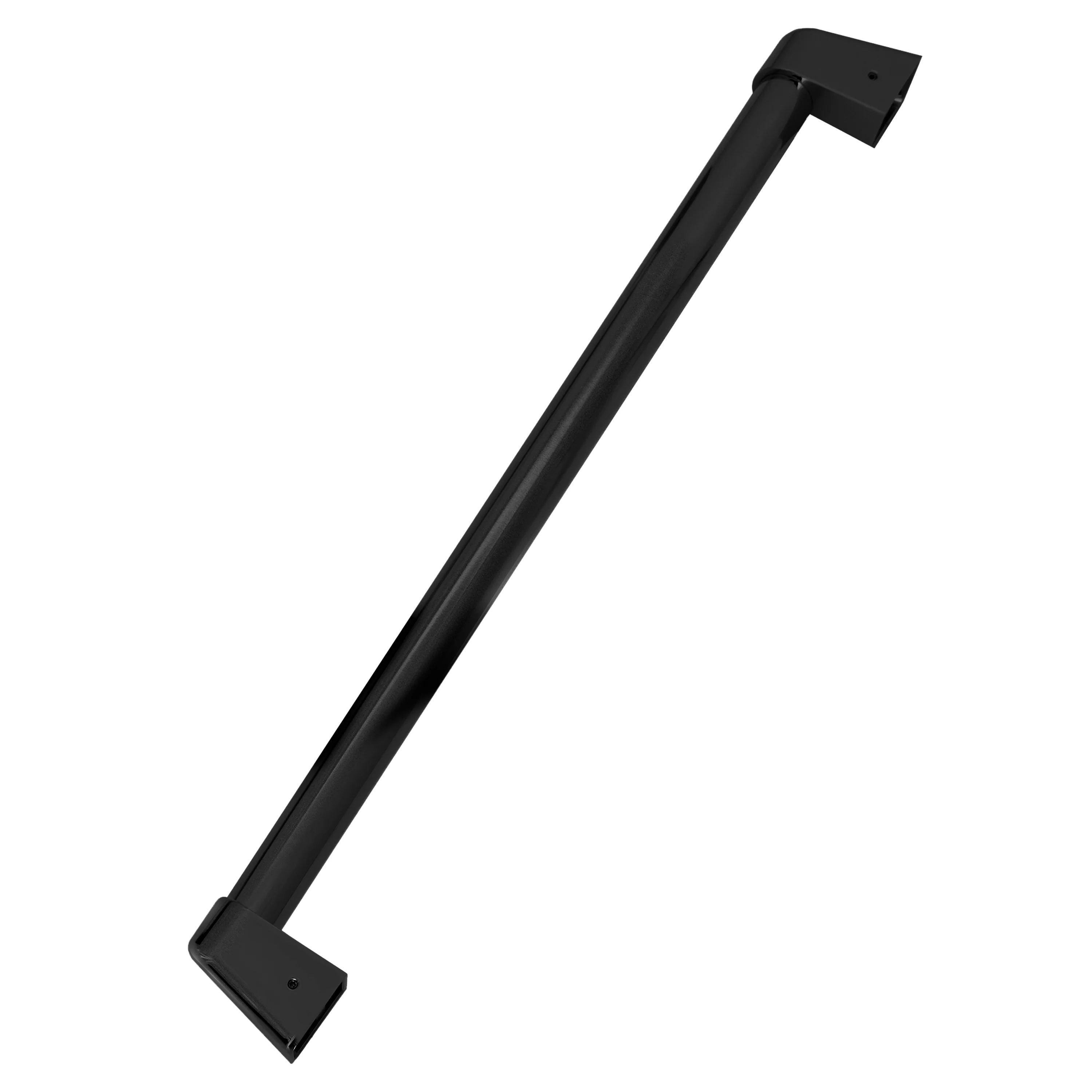 Appliance cooler pull handle, matte black bar with two end mounting brackets