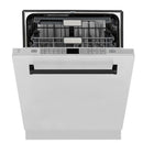 ZLINE 5-Piece Appliance Package - 30-Inch Dual Fuel Range, Hood, Refrigerator, Dishwasher, and Microwave Drawer in Stainless Steel with Matte Black Accents