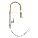 ZLINE Autograph Edition Apollo Pull Down Spring Single Handle Kitchen Faucet in Brushed Nickel and Champagne Bronze (APL-KF-ZBNCB)