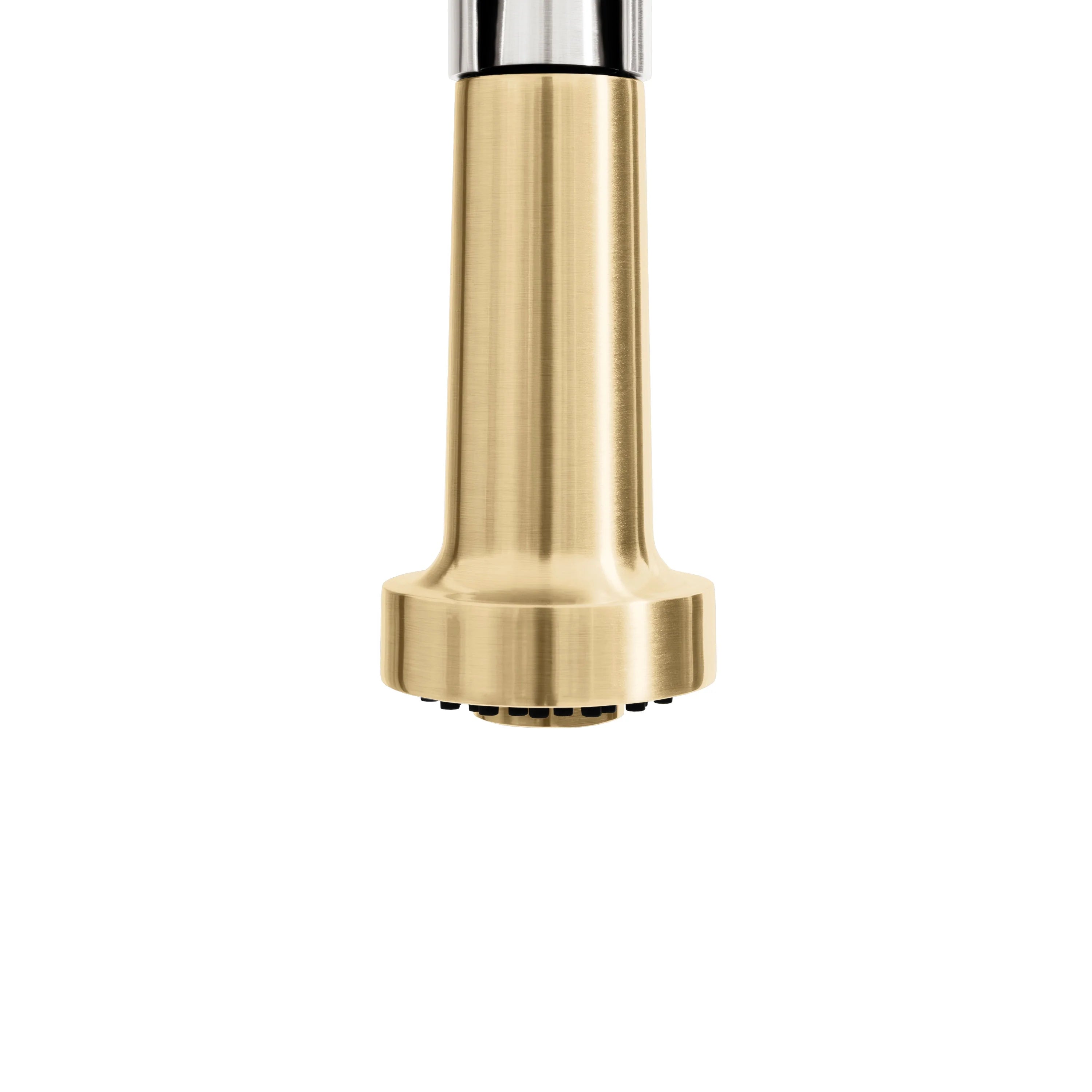 Champagne bronze pull-down spray head under neutral view