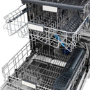 ZLINE Autograph Edition 24-Inch Monument Series 3rd Rack Top Touch Control Tall Tub Dishwasher in Black Matte with Champagne Bronze Handle (DWMTZ-BLM-24-CB)