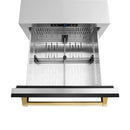 ZLINE Autograph Edition 24-Inch Touchstone Refrigerator Drawer in Black Stainless Steel and Gold Handles (RDSOZ-BS-24-G)