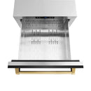 ZLINE Autograph Edition 24-Inch Touchstone Refrigerator Drawer in Black Stainless Steel and Gold Handles (RDSOZ-BS-24-G)