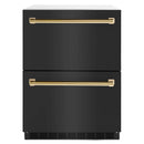 ZLINE Autograph Edition 24-Inch Touchstone Refrigerator Drawer in Black Stainless Steel and Gold Handles (RDSOZ-BS-24-G)