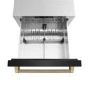 ZLINE Autograph 24-Inch Touchstone Refrigerator Drawer with Black Stainless Steel Doors & Bronze Helix Handles (RDSOZ-BS-24-KCB)