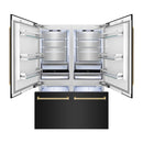 ZLINE 60-Inch Autograph Edition 32.2 cu. ft. Built-in 4-Door French Door Refrigerator with Internal Water and Ice Dispenser in Black Stainless Steel with Champagne Bronze Accents (RBIVZ-BS-60-CB)