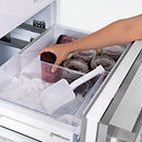 ZLINE 30-Inch Autograph Edition 16.1 cu. ft. Built-in 2-Door Bottom Freezer Refrigerator with Internal Water and Ice Dispenser in Fingerprint Resistant Stainless Steel with Champagne Bronze Accents (RBIVZ-SN-30-CB)