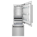 ZLINE 30-Inch Autograph Edition 16.1 cu. ft. Built-in 2-Door Bottom Freezer Refrigerator with Internal Water and Ice Dispenser in Fingerprint Resistant Stainless Steel with Matte Black Accents (RBIVZ-SN-30-MB)