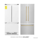 ZLINE 36-Inch Autograph Edition 19.6 cu. ft. Built-in 2-Door Bottom Freezer Refrigerator with Internal Water and Ice Dispenser in Satin Stainless Steel with Champagne Bronze Accents (RBIVZ-SN-36-CB)