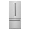 ZLINE 36-Inch Autograph Edition 19.6 cu. ft. Built-in 2-Door Bottom Freezer Refrigerator with Internal Water and Ice Dispenser in Satin Stainless Steel with Matte Black Accents (RBIVZ-SN-36-MB)