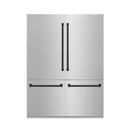 ZLINE 60-Inch Autograph Edition 32.2 cu. ft. Built-in 4-Door French Door Refrigerator with Internal Water and Ice Dispenser in Fingerprint Resistant Stainless Steel with Matte Black Accents (RBIVZ-SN-60-MB)