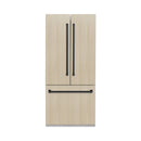 ZLINE Autograph Edition 36-Inch 19.6 cu. ft. French Door Built-In Bottom Freezer Refrigerator with Water Dispenser and Ice Maker with Graphite Gray Interior in Panel Ready and Matte Black Accents (GRBIVZ-36-MB)