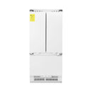 ZLINE Autograph Edition 36-Inch 19.6 cu. ft. Panel Ready Built-in 3-Door French Door Refrigerator with Internal Water and Ice Dispenser with Polished Gold Handles (RBIVZ-36-G)