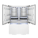 ZLINE 60-Inch Panel Ready Built-In 32.2 cu. ft. 4-Door French Door Refrigerator with Internal Water and Ice Dispenser, with Stainless Steel Handles (RBIV-60-SS)