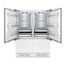 ZLINE Autograph Edition 60-Inch 32.2 cu. ft. Panel Ready Built-In 4-Door French Door Refrigerator with Internal Water and Ice Dispenser with Champagne Bronze Handles (RBIVZ-60-CB)