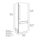 ZLINE 30-Inch Autograph Edition 16.1 cu. ft. Built-in 2-Door Bottom Freezer Refrigerator with Internal Water and Ice Dispenser in Stainless Steel with Champagne Bronze Accents (RBIVZ-304-30-CB)
