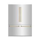 ZLINE 60-Inch Autograph Edition Built-In 32.2 cu. ft. 4-Door French Door Refrigerator with Internal Water and Ice Dispenser in Stainless Steel with Gold Accents (RBIVZ-304-60-G)