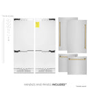 ZLINE 60-Inch Autograph Edition Built-In 32.2 cu. ft. 4-Door French Door Refrigerator with Internal Water and Ice Dispenser in Stainless Steel with Gold Accents (RBIVZ-304-60-G)
