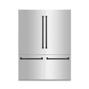 ZLINE 60-Inch Autograph Edition Built-In 32.2 cu. ft. 4-Door French Door Refrigerator with Internal Water and Ice Dispenser in Stainless Steel with Matte Black Accents (RBIVZ-304-60-MB)