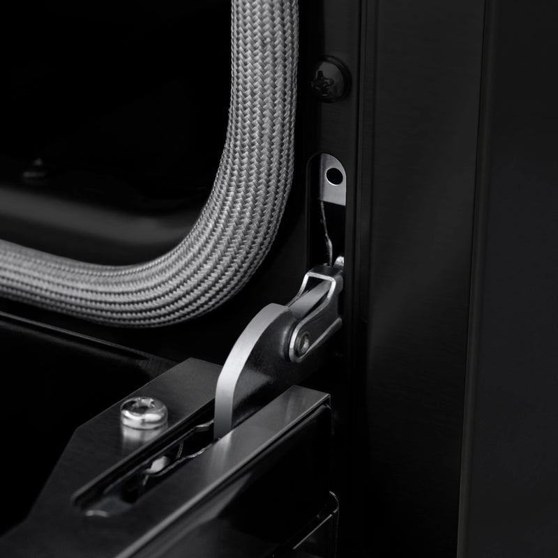 ZLINE 5-Piece Appliance Package - 48-Inch Dual Fuel Range, Hood, Refrigerator with Water Dispenser, Dishwasher, and Microwave Drawer in Black Stainless Steel with Champagne Bronze Accents