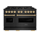 ZLINE Autograph Edition 48-Inch Classic Series Dual Fuel Range with 8 Gas Burner Cooktop and 6.7 Cu. Ft. Electric Convection Oven in Black Stainless and Gold Accents (CDRBZ-48-G)