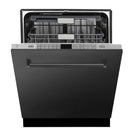 ZLINE 3-Piece Appliance Package - 48-Inch Gas Range, Refrigerator, and Dishwasher in Black Stainless Steel